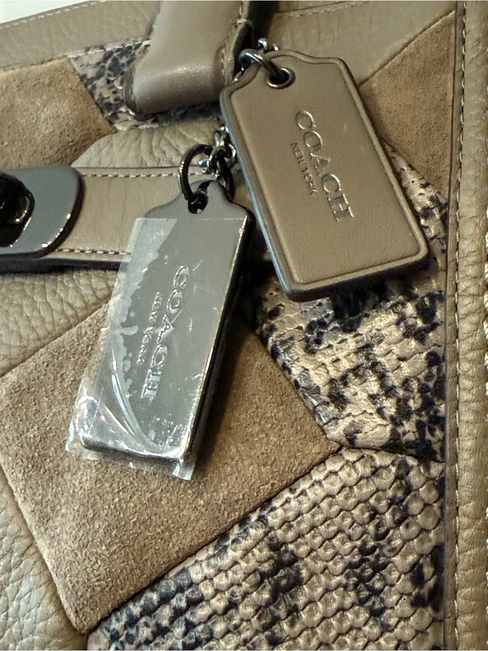 Coach Swagger 27 Exotic Patchwork Leather 2-way Satchel. NWT